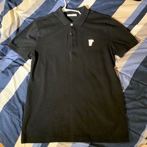 Black Versace polo shirt.